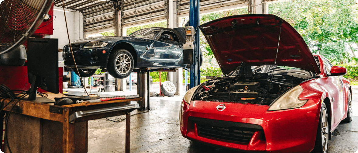 cars in autobody shop