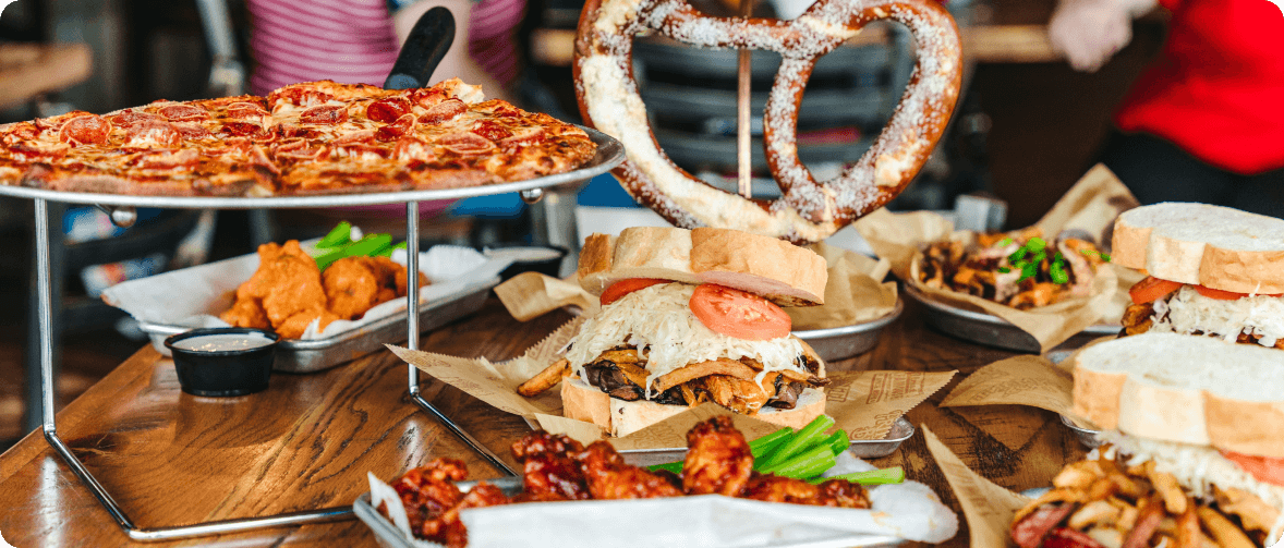 close up of food in restaurant