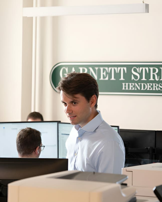 man looking at screen