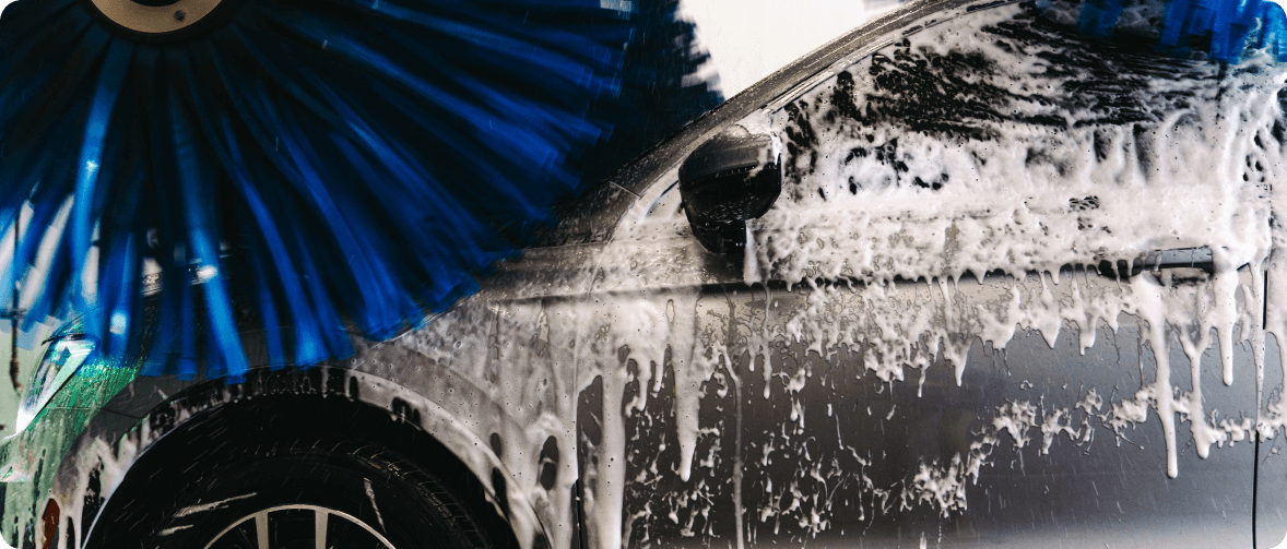 car going through carwash